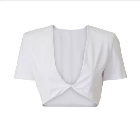 GAUGE81 Keila Plunge-front Organic Cotton Cropped Top In White Size L NEW - Picture 4 of 13